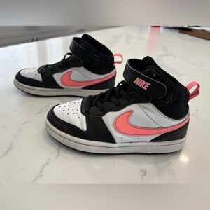 Nike Kids Black and Pink High-Top Sneakers